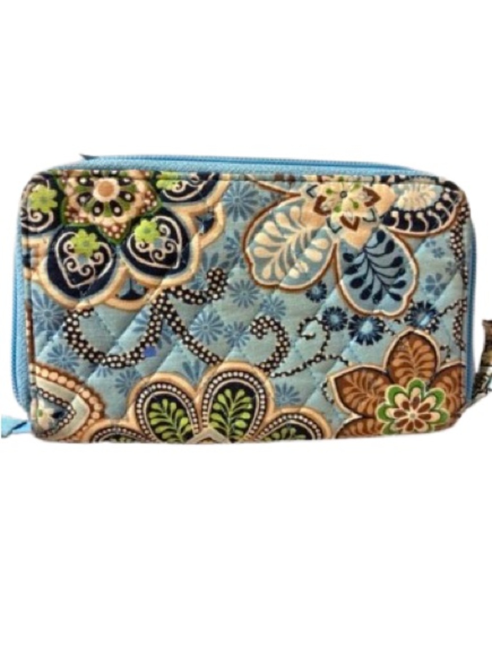 Vera Bradley “Bali Blue” (Retired 2009) Quilted Zip-Around Wallet